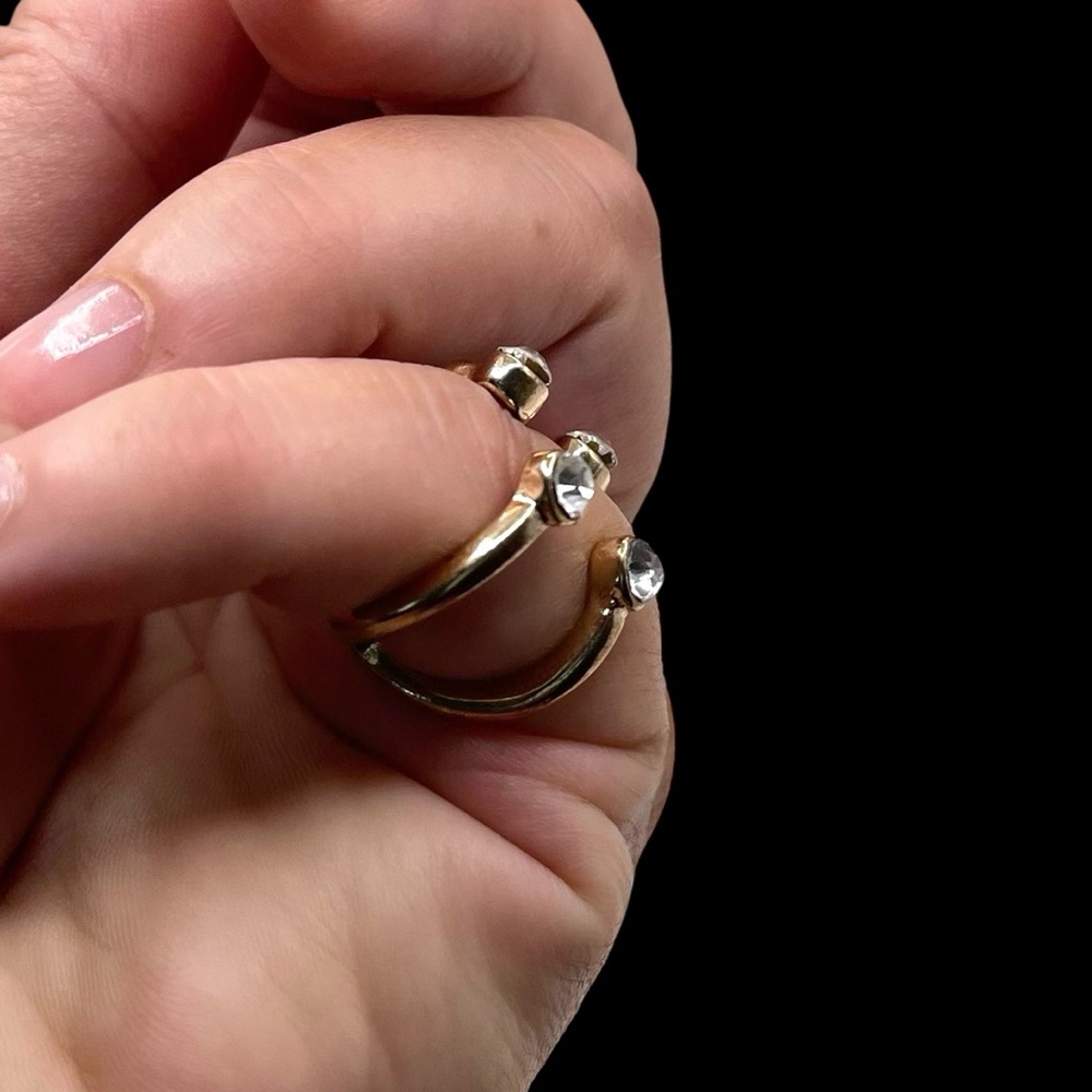 ❤️ Boho Open Ring Gold x Rhinestone - Picture 2 of 9
